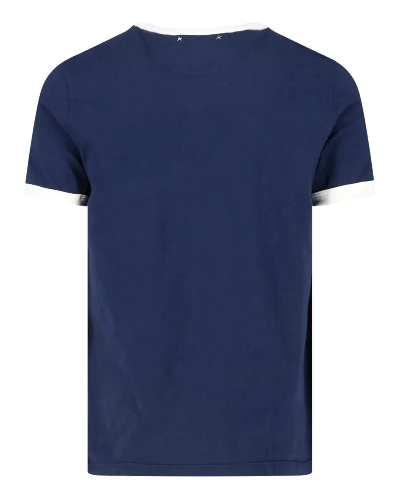 Golden Goose Men's T-Shirts And Polos Blue Cotton Navy