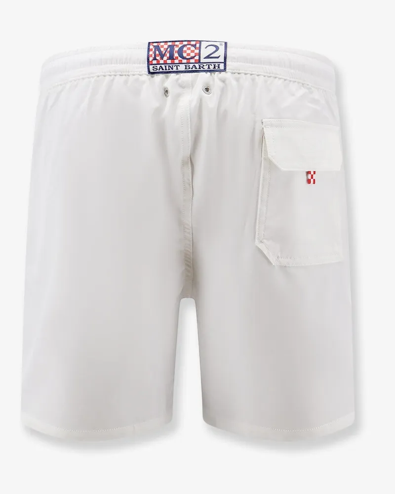 MC2 Saint Barth Men's Swim Boxer Shorts White Recycled Nylon White