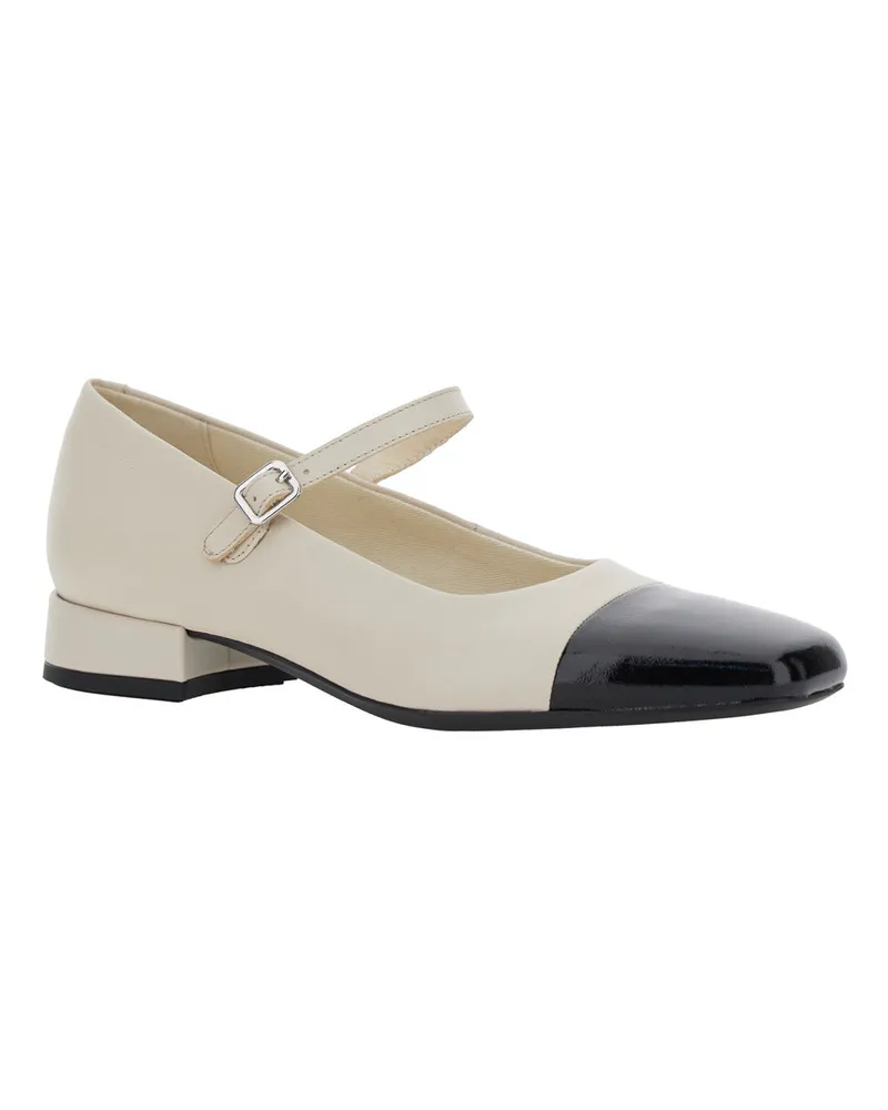 Vagabond Women's White And Black Slingback Pump With Adjustable Strap White-Black Cow Leather White/black White