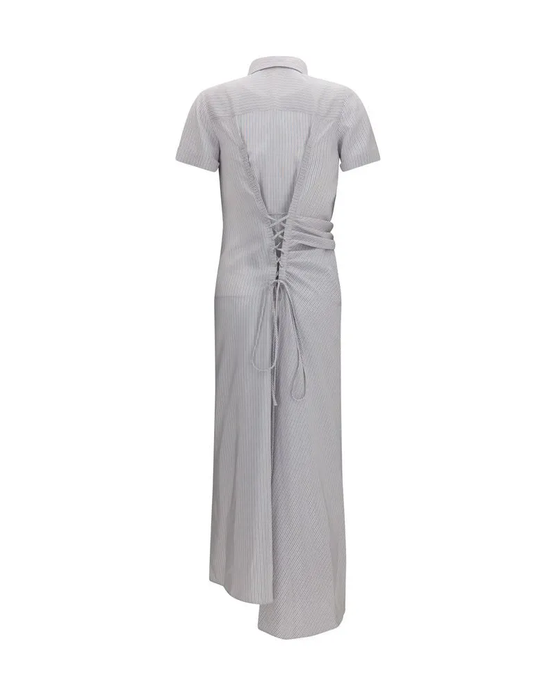 Alexander McQueen Women's Multicolor Silk Casual Dress Gray
