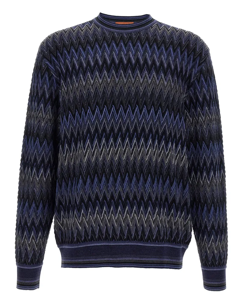 Missoni Zigzag-Knit Sweater — Navy Navy