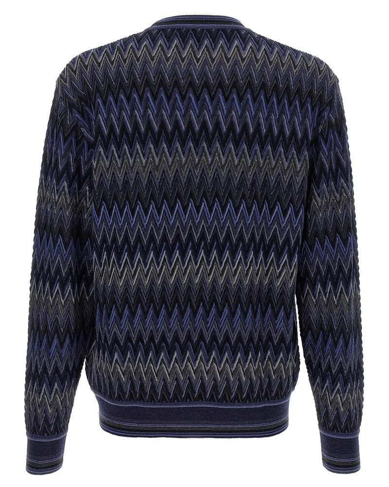 Missoni Zigzag-Knit Sweater — Navy Navy