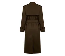 Double-Breasted Cotton Trench Coat — Brown