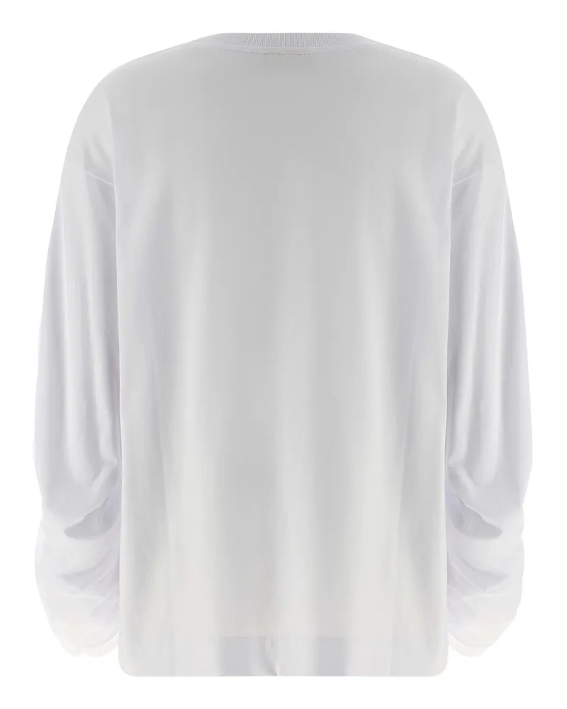 Dries van Noten Women's White Cotton Long Sleeve T-Shirt White