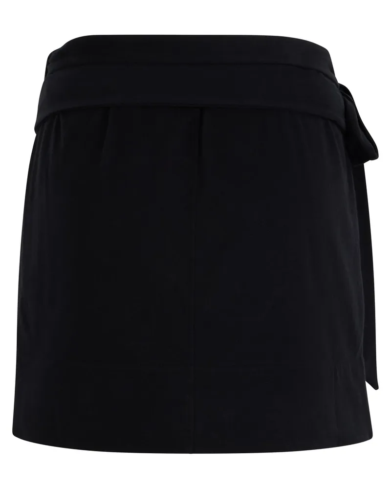 Isabel Marant Women Mini Wrap Skirt Black Cotton Black