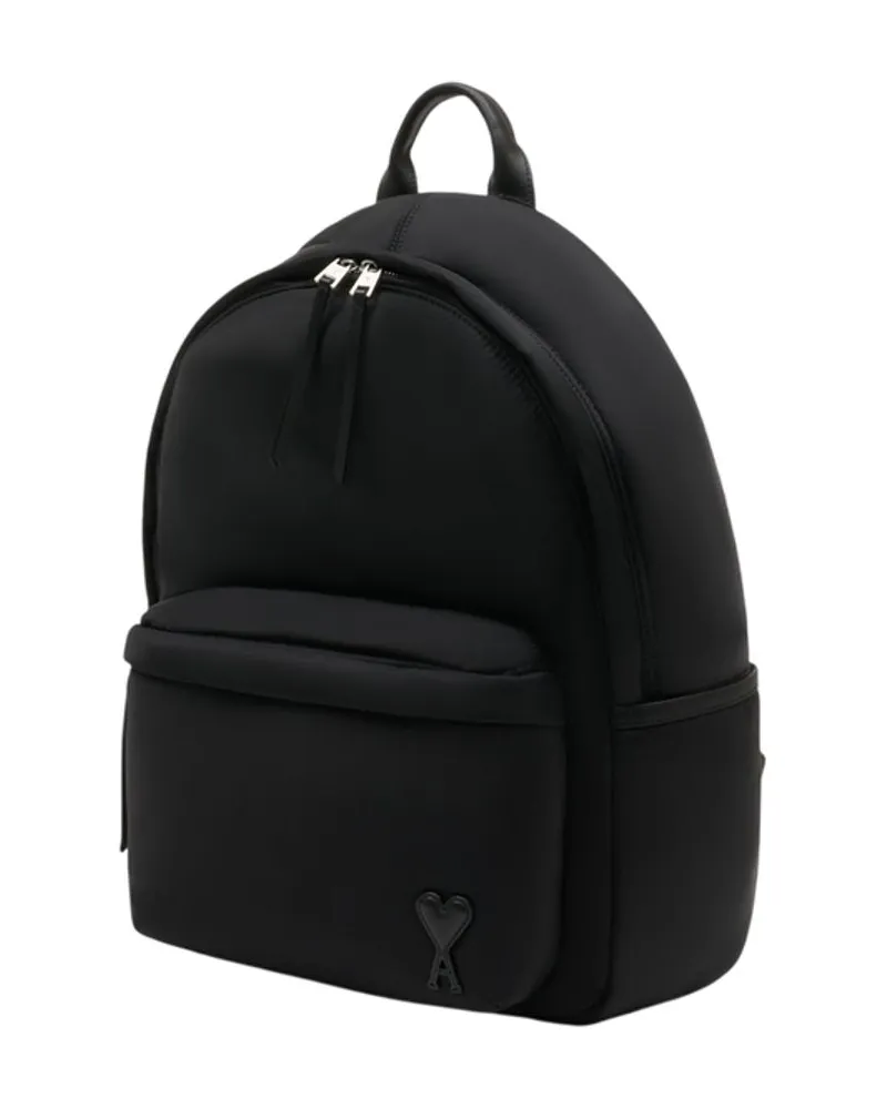 AMI Paris Nylon Backpack — Black Black