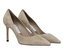 Suede High Heel Pump — Gray