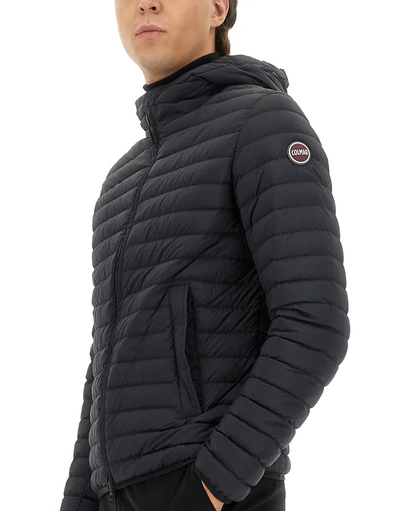 Colmar Hooded Lightweight Down Jacket — Black Black