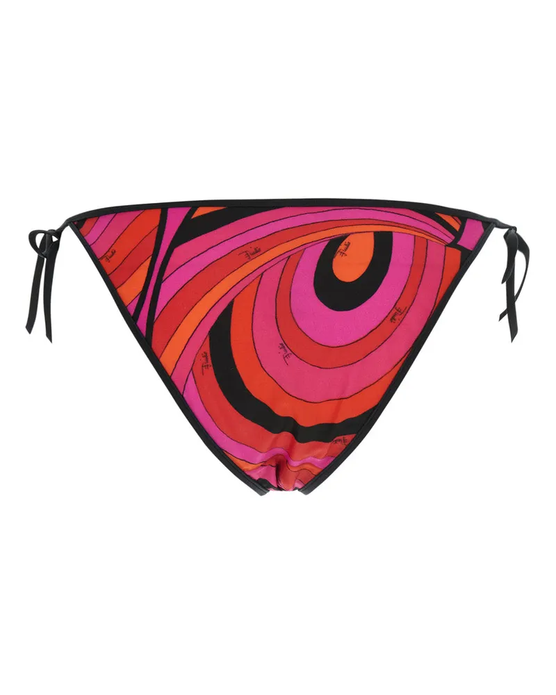 Emilio Pucci Women's High-Cut Bikini Bottoms With Geometric Print Fuchsia Stretch Technical Fabric Swimwear Sea Clothing Fuchsia