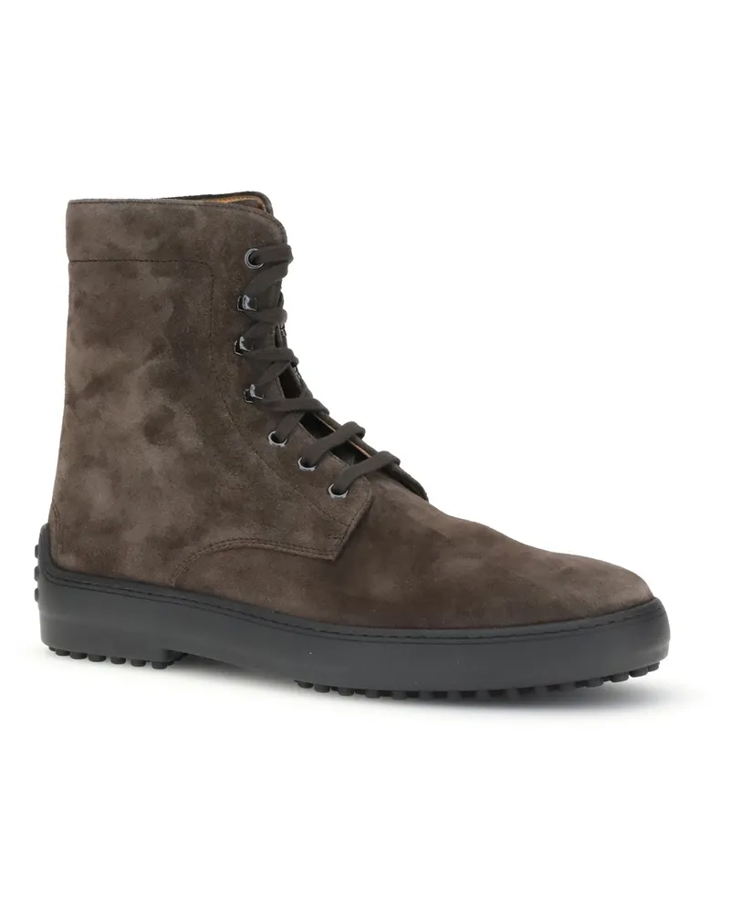 TOD'S Men's Ankle Boots Suede Dark Brown Upper: Leather Brown