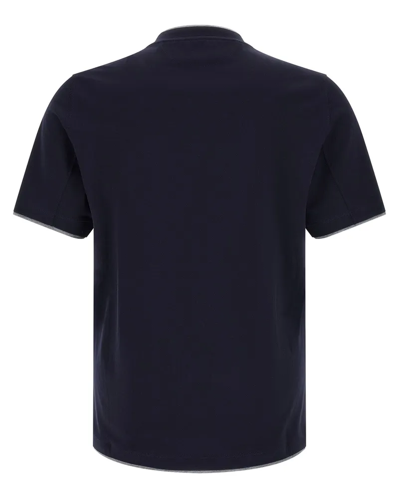 Brunello Cucinelli Men's Blue Cotton T-Shirt Blue