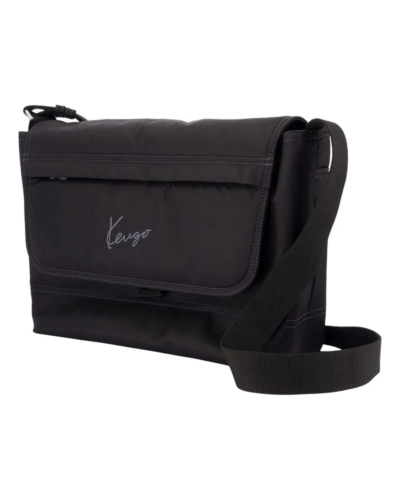 Kenzo Men's Messenger Crossbody -  Nylon Black Bags Crossbodies Black