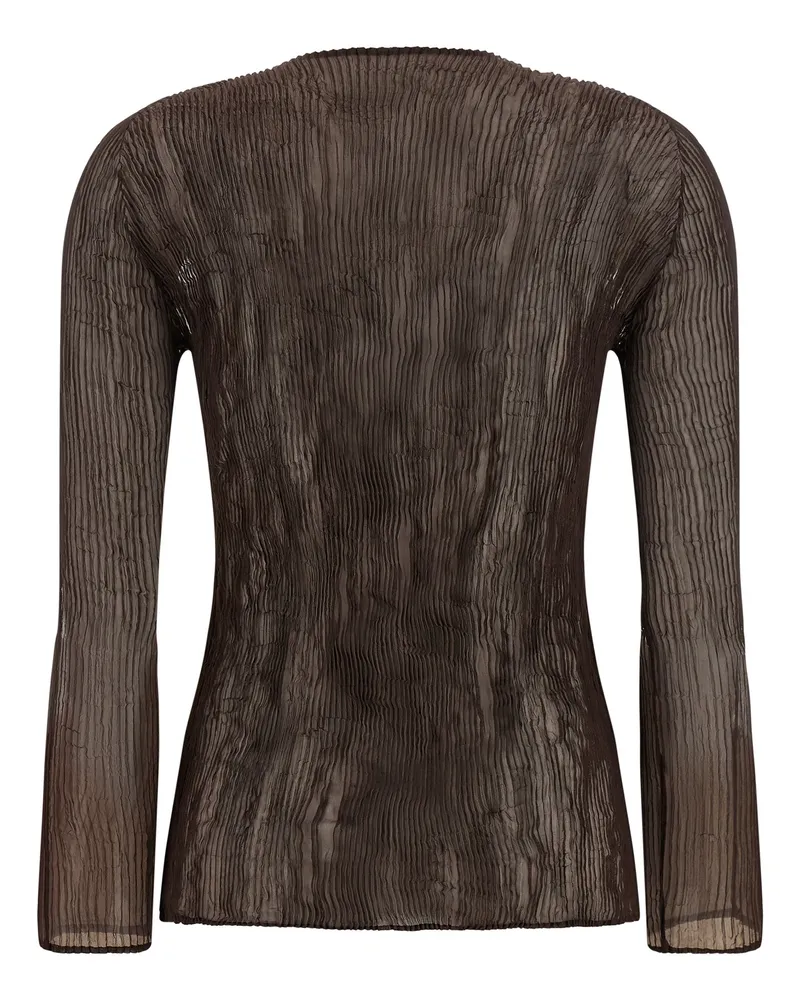 Issey Miyake Women's Brown Polyester Blouse Brown