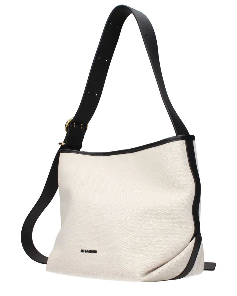 Jil Sander Women's Beige Fabric Crossbody Bag Beige