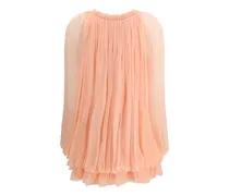 Women's Mini Dress With Cape Silk Muslin Tan Rose