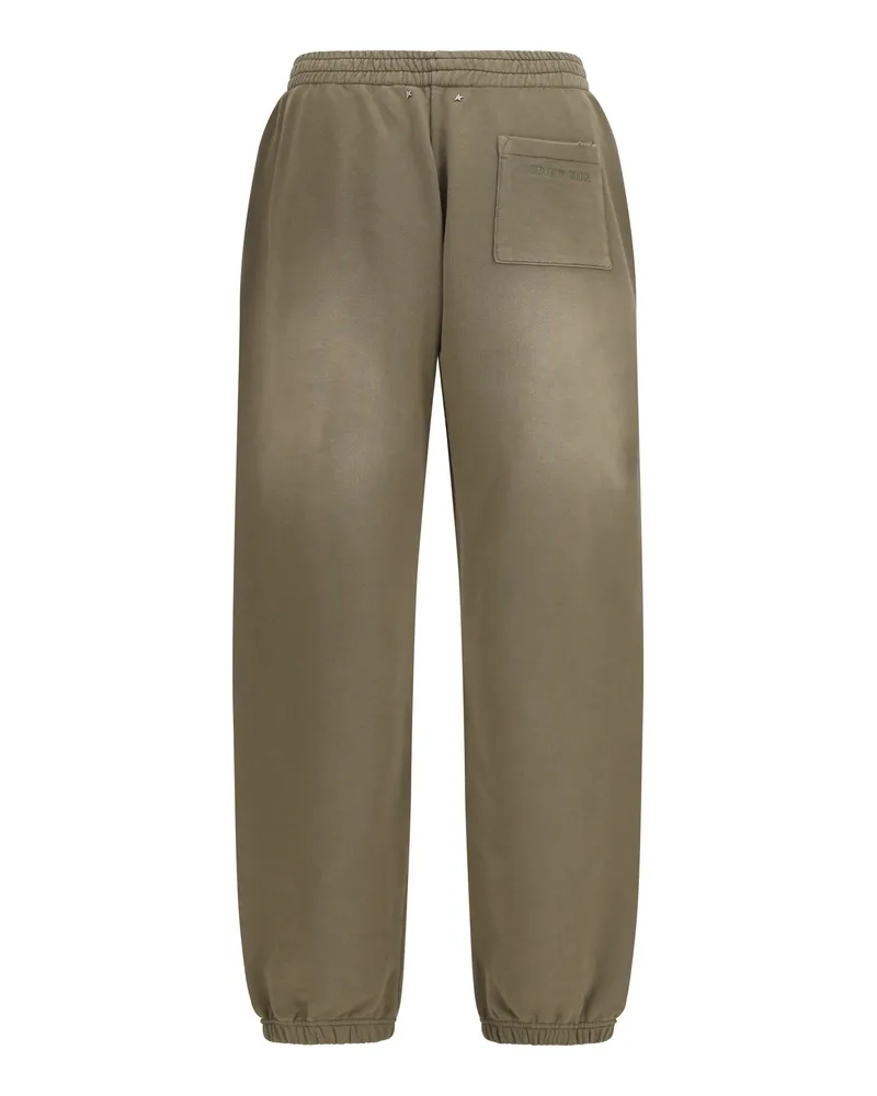 Golden Goose Men's Journey Sweatpants Bleached Washed Beige Cotton Pant Trousers Beige