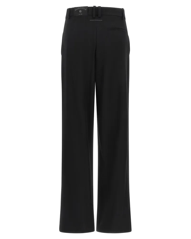 Maison Margiela Wide-Leg Virgin Wool Trousers — Black Black