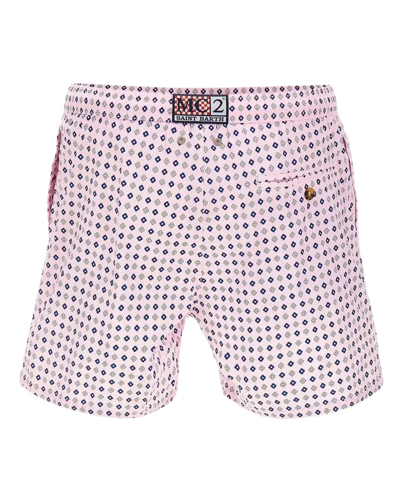 MC2 Saint Barth Men's Swim Shorts Geo Tie Pink Polyester Pink