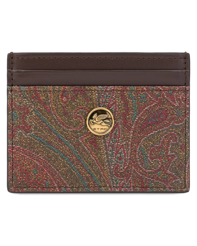 Etro Women's Card Holder Brown Cotton Wallets & Purses Brown