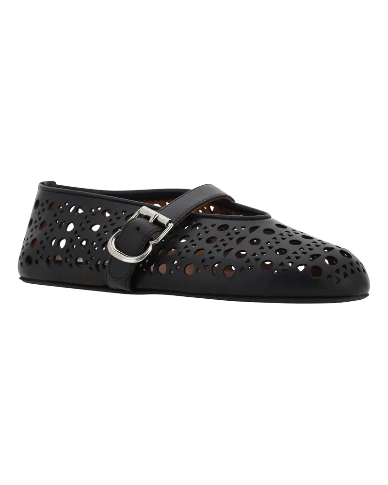 Alaïa Women's Leather Ballerinas Black Ballerina Shoes Black