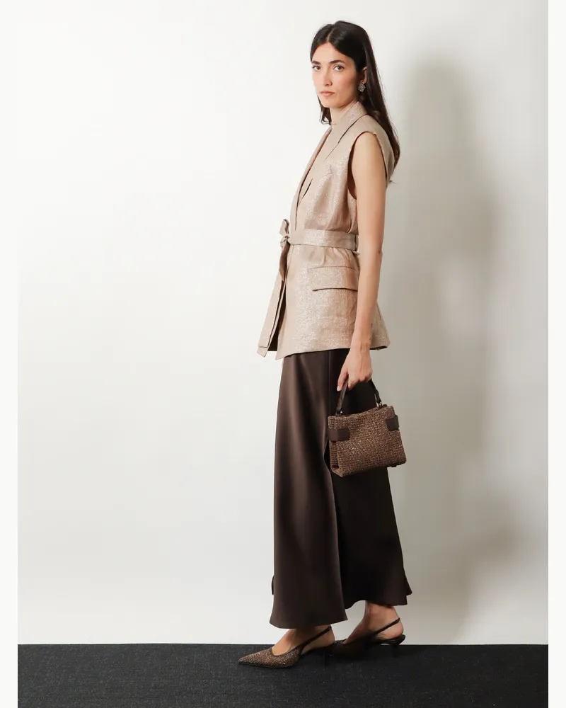 Brunello Cucinelli Women's Crossbody Bag Essence Brown Leather Shoulder Brown