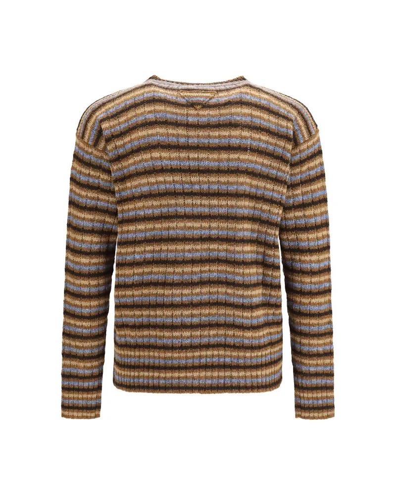 Prada Men's Multicolor Wool Oves Aries Sweatshirt Clothing Brown