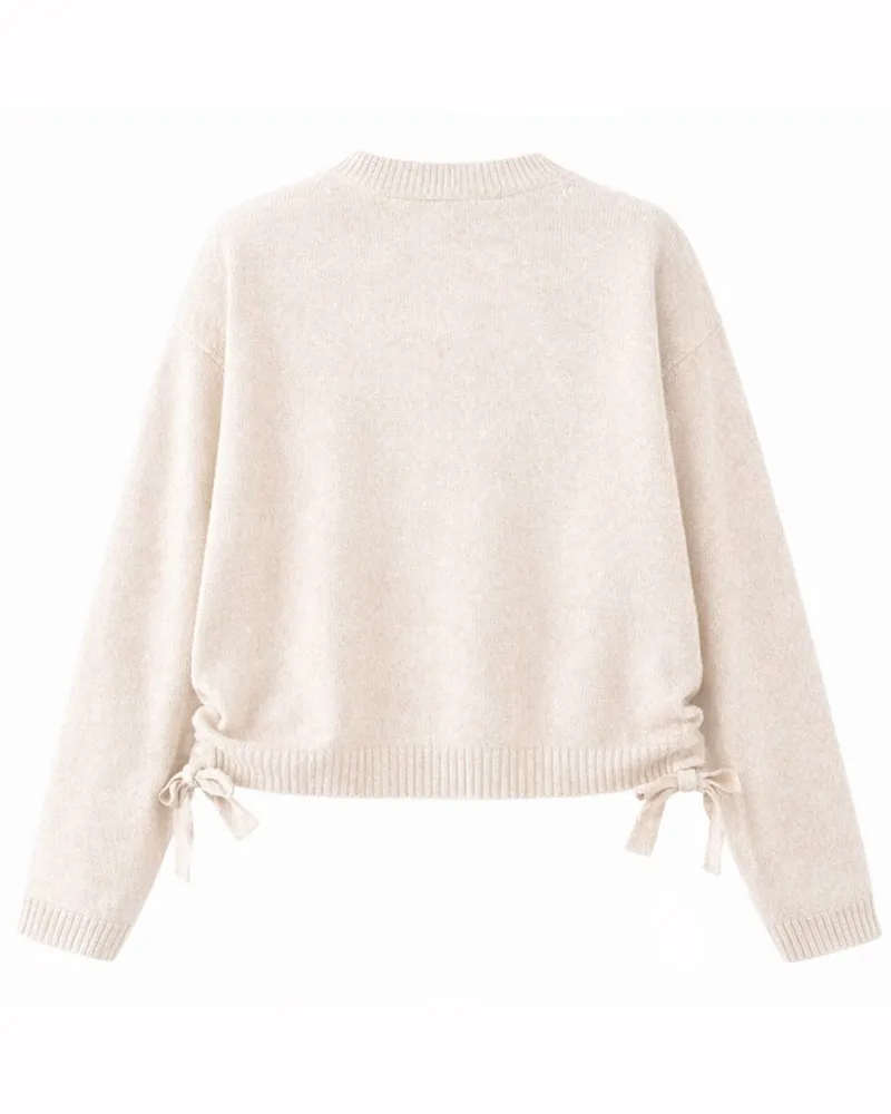 Ganni Logo-Embroidered Wool-Viscose Sweater — Beige Beige