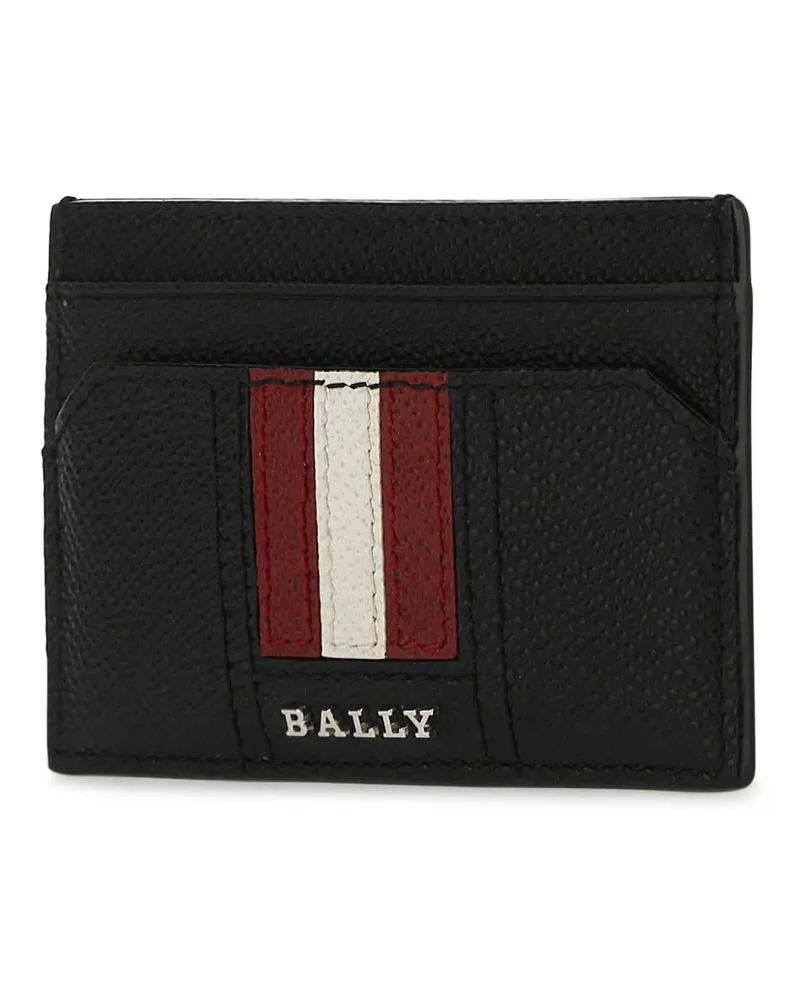 Bally Men's Black Leather Thar Card Holder Portafogli Wallet Black