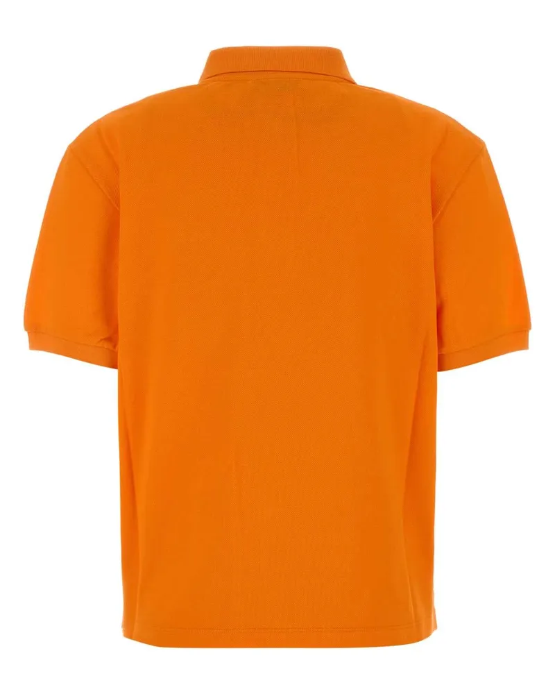 Miu Miu Women's Logo-Embroidered Piquet Polo Shirt Orange Cotton Orange