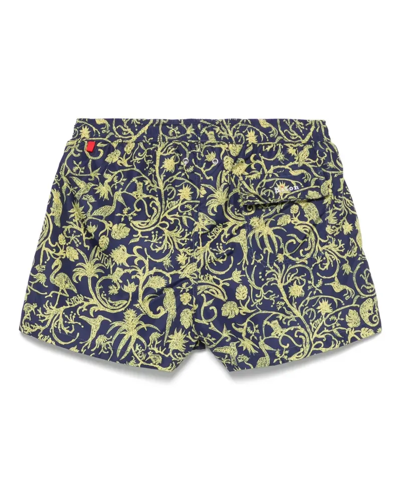 Kiton Women's Swim Abstract-Pattern Print Shorts Ss25 M Navy