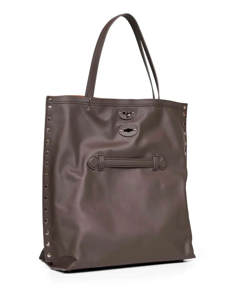 Zanellato Women's Brown Gianduiotto Medium Tote Bag Bovine Leather (top Grain) Handbags Hand Brown
