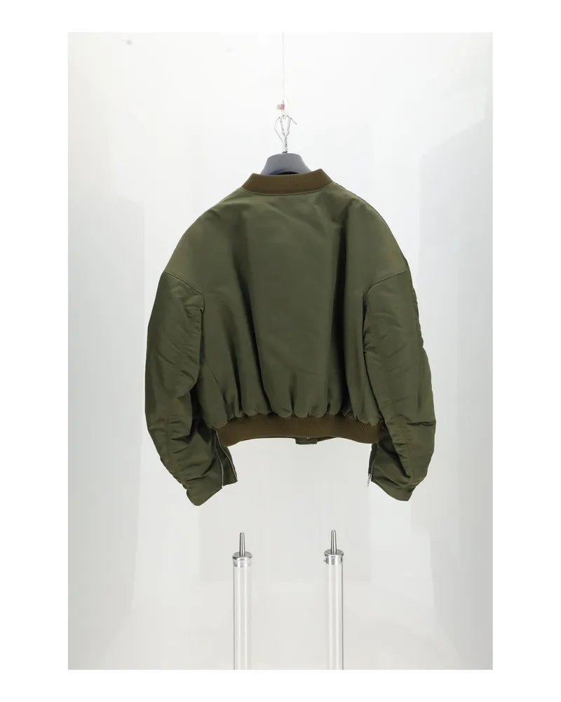 Celine Men's Bomber Jacket Khaki Nylon Padded & Down Khaki