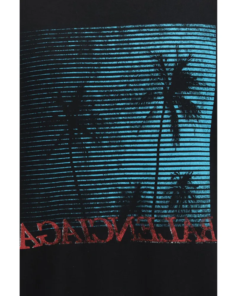 Balenciaga Men's Printed Cotton Sweatshirt Black Sweatshirts Sweater Black