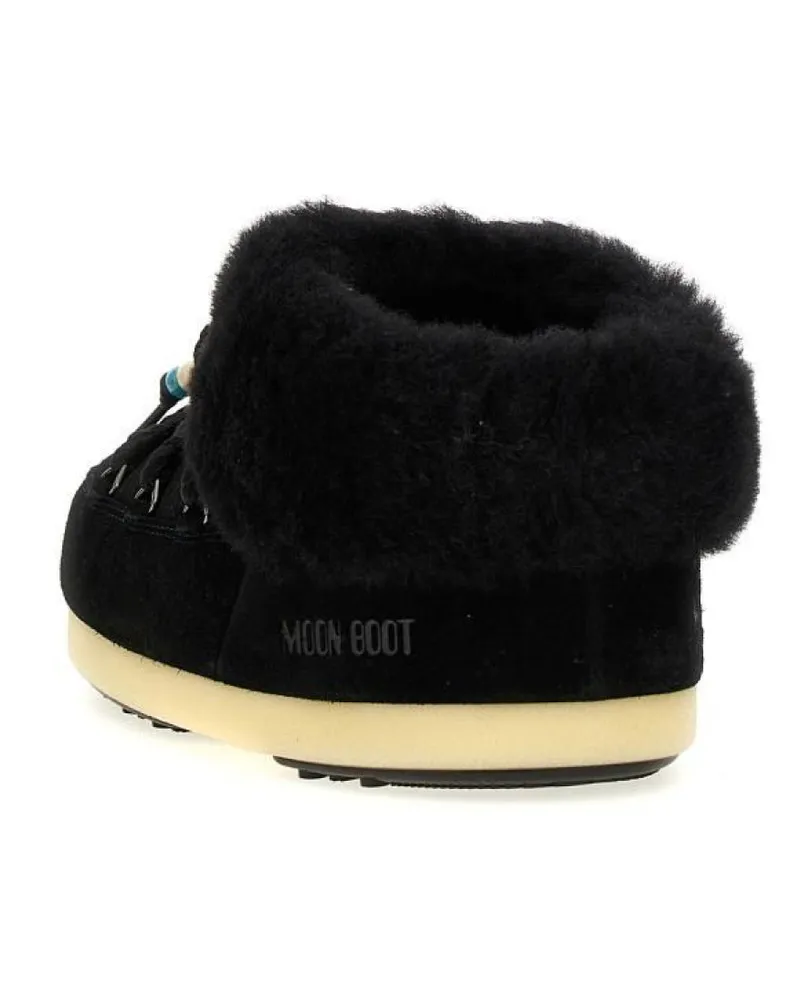 Moon Boot Women's Evx Mule Suede Beads Ankle Boots Black Shoes Black