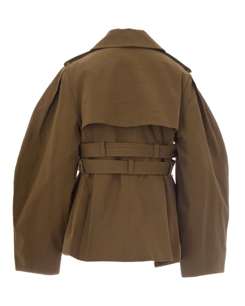 Ganni Women's Peplum Jacket Canvas Ermine Organic Cotton Brown