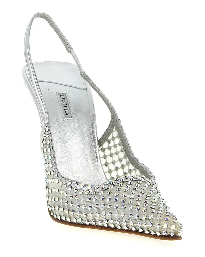 Le Silla Women's Silver Polyester High Heel Pumps Silver