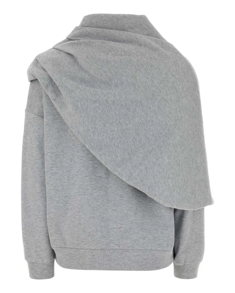 Magda Butrym Asymmetric Layered Cotton-Nylon Sweater — Gray Gray