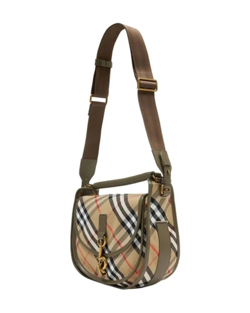 Burberry Women's Small B Clip Messenger Shoulder Bag -  Synthetic Multi Crossbodies Beige