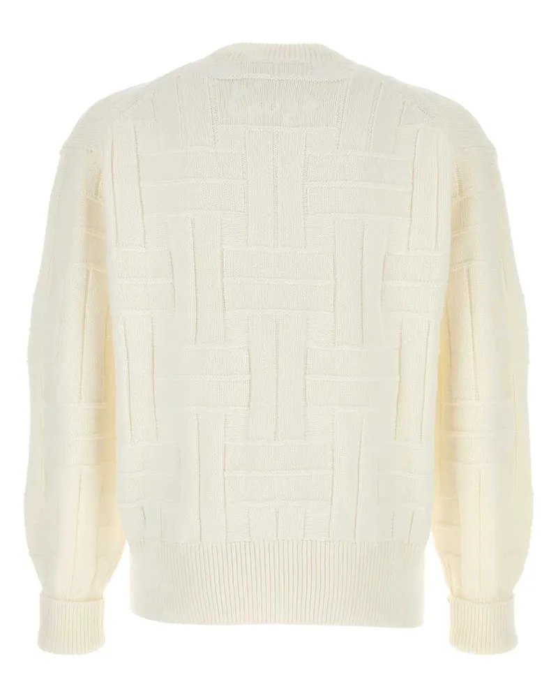 Kenzo Men's White Cotton Sweater Offwhite Exterior: Maglieria White