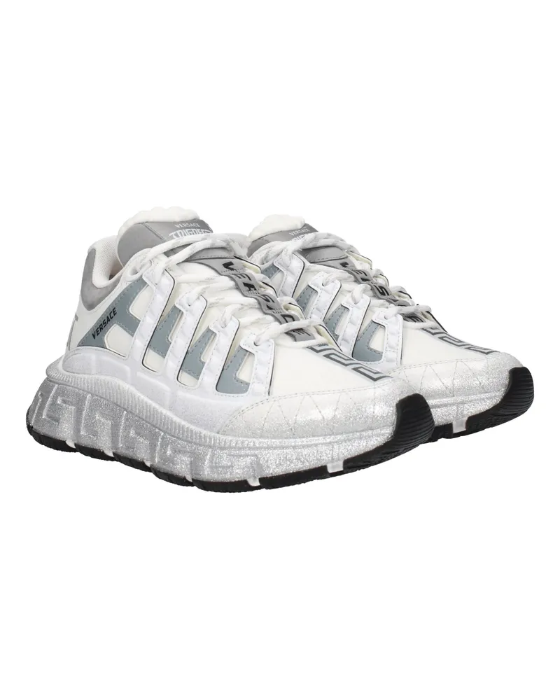 Versace Women's White Fabric Athletic Sneakers White