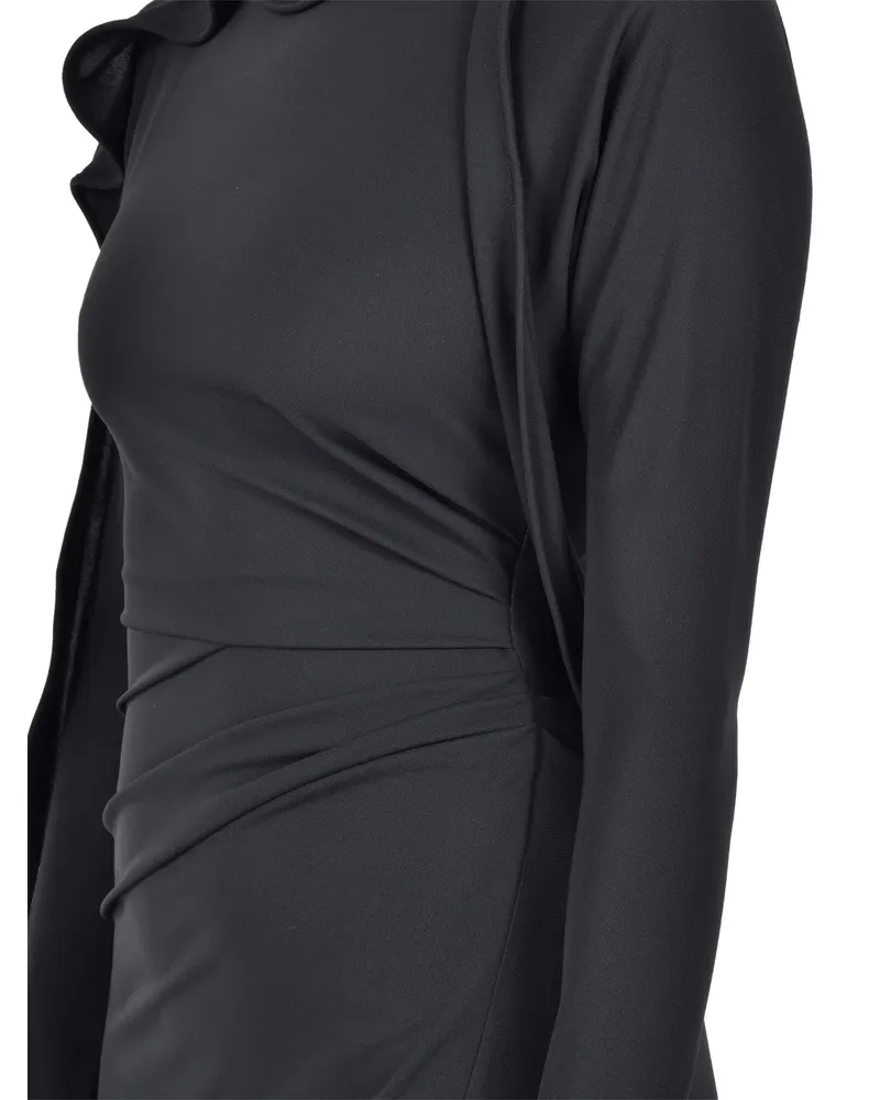Victoria Beckham Women's Long Viscose Dress Black Black