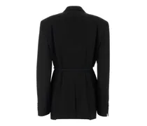 Women's Tailored Blazer Black Wool Polyester Cotton Blazers