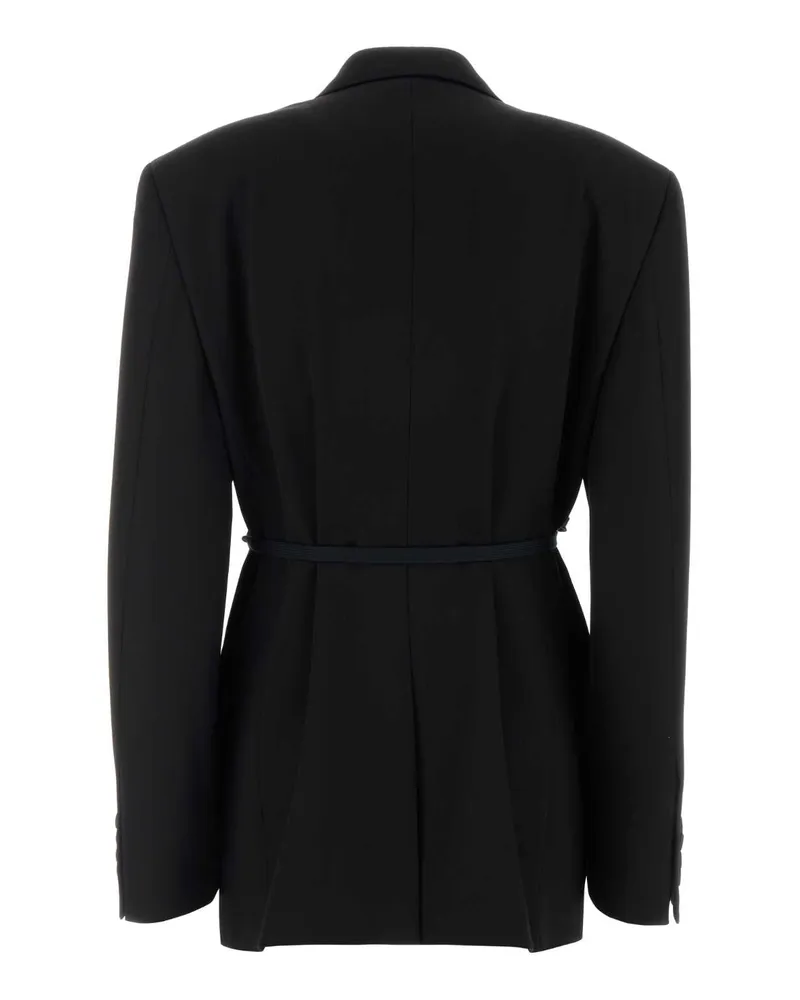 Balenciaga Women's Tailored Blazer Black Wool Polyester Cotton Blazers Black