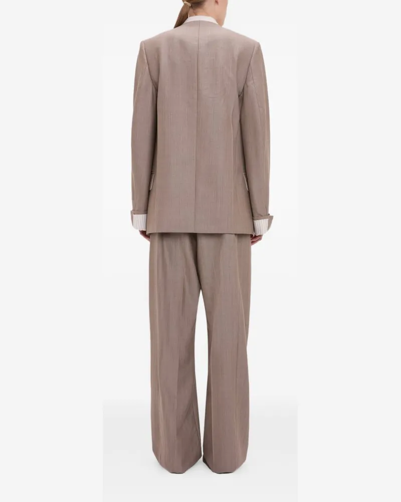 Victoria Beckham Women's Suit Grey Virgin Wool Dress Gray