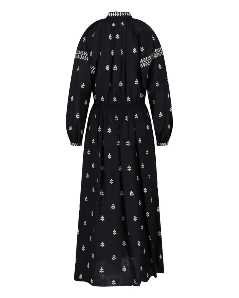 Isabel Marant Women's Cruise Dress Black Silk Embroidery Thread Black