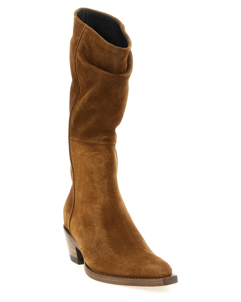 KHAITE Women's Brown Calfskin Chelsea Boots Brown