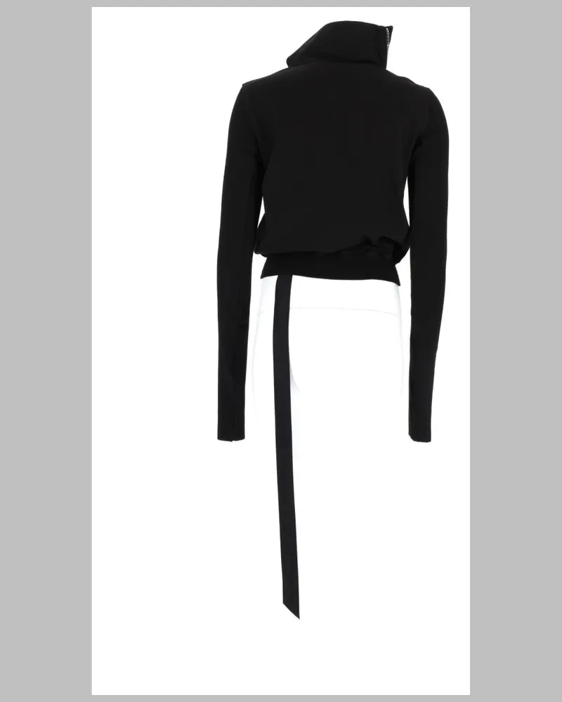 DRKSHDW by Rick Owens Women Sweatshirt Mountain Asymmetric Zip Black Cotton Sweatshirts Sweater Black