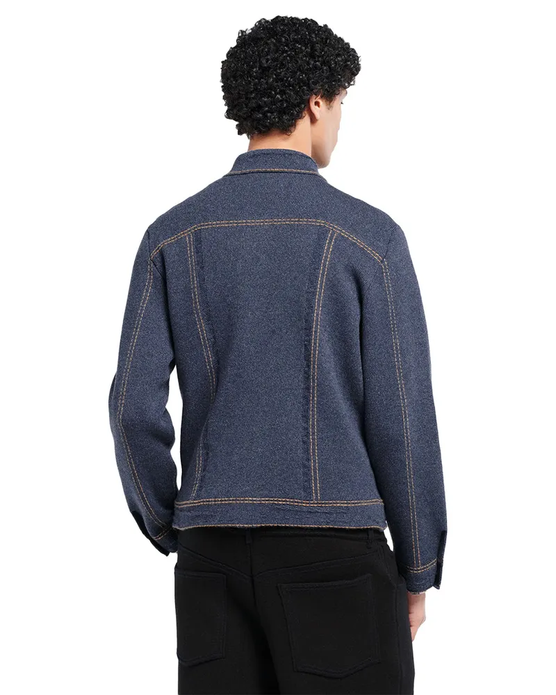 Barrie Denim Cashmere Cotton Blend Jacket — Blue Blue