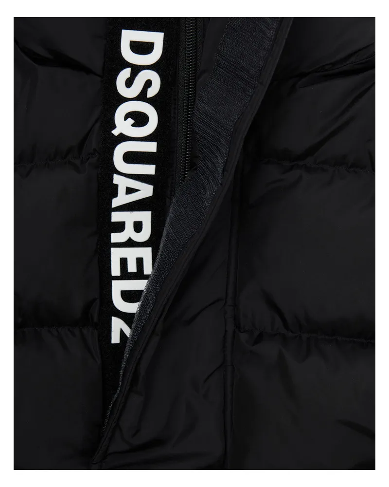 Dsquared2 Boys' Down Jacket Black Tech Fabric Polyamide Padded 