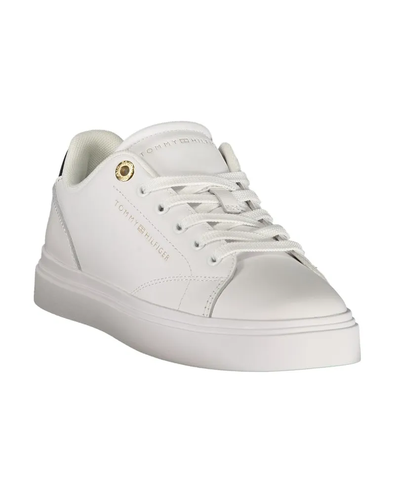 Tommy Hilfiger Lace-Up Leather Sneaker — White White